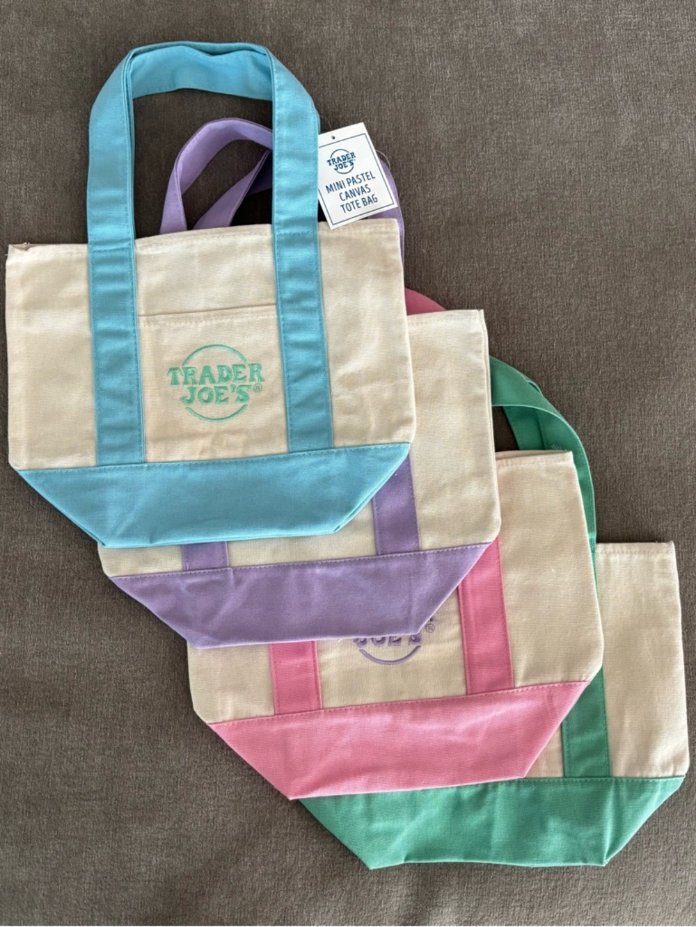 Viral Trader Joe’s Mini Pastel Totes (4 color bundle)